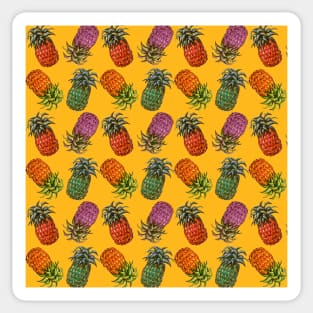 Colorful Cool Hawaiian Pineapple Fruit Pattern Tropical Summer Gift Sticker